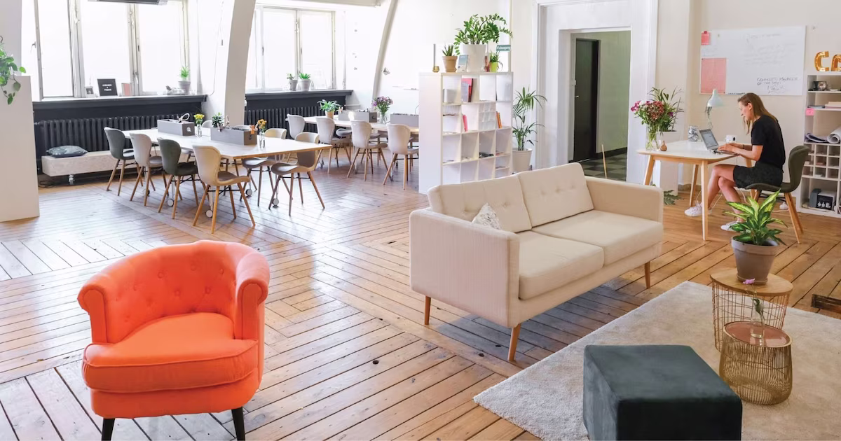 Transform your office space with premium office furniture solutions at competitive prices featuring modern sofas, vibrant seating, and collaborative layouts.