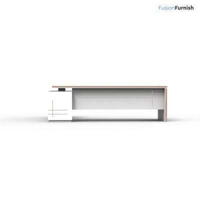 white executive office desk